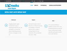 Tablet Screenshot of 13andcrooksautorepair.com